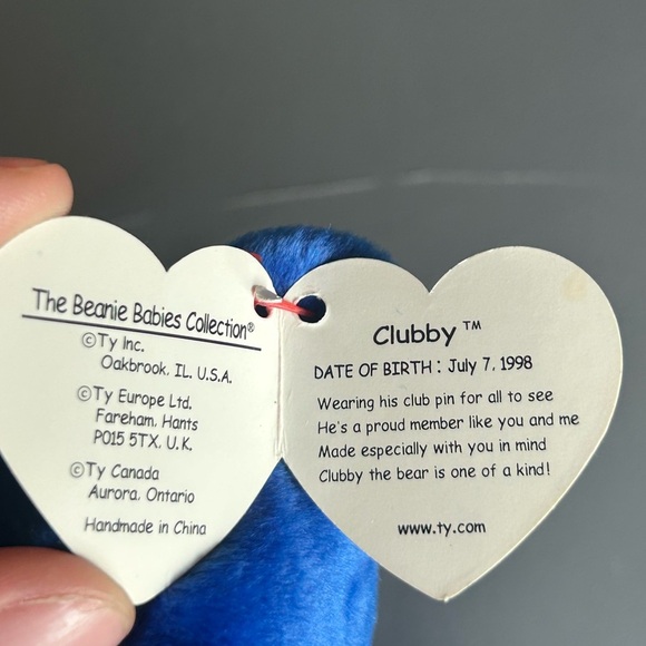 NWT Original TY Beanie Baby 1998 Clubby The Bear - Picture 3 of 7